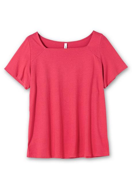 Sheego Shirt Mit Flügelärmeln Und Karree-Ausschnitt - Magenta Sheego