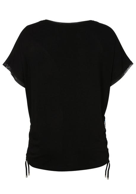 VIA APPIA DUE Shirt Mit Frontprint Und Bindeband Am Saum - Blau Bedruckt Sheego