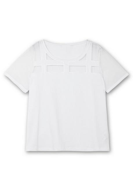 Creation L Shirt Mit Mesh-Einsätzen Und Rundhalsausschnitt - Weiß Sheego