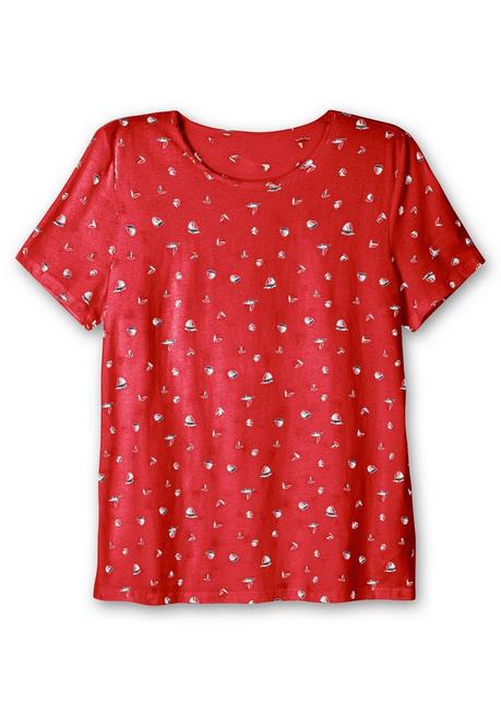 Sheego Shirt Mit Minimal-Alloverprint - Rot Bedruckt Sheego