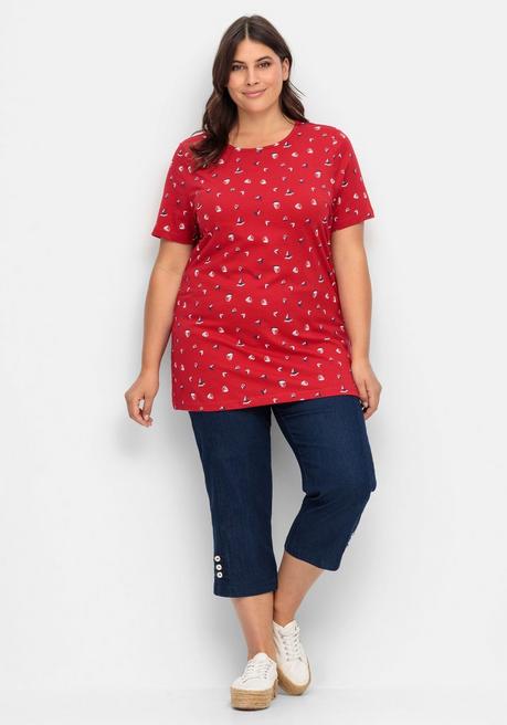 Sheego Shirt Mit Minimal-Alloverprint - Rot Bedruckt Sheego