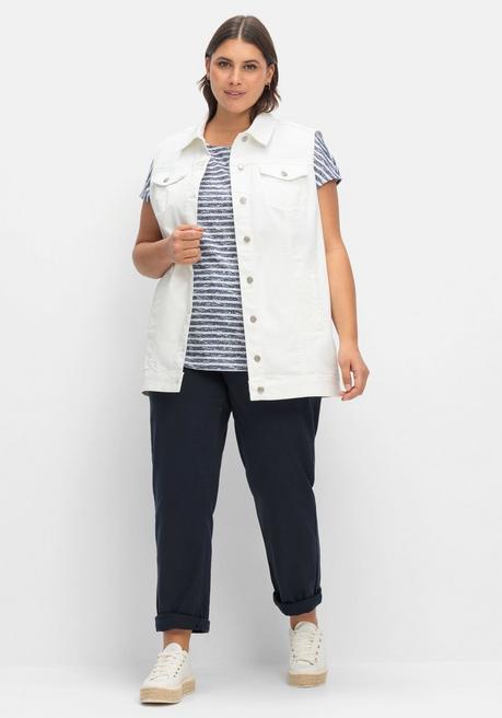 Sheego X Collection L. Shirt Mit Modischen Ringeln - Marine Gestreift Sheego