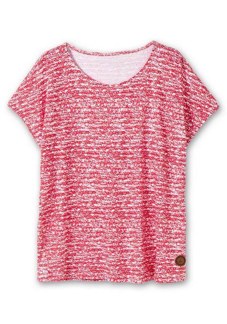 Sheego X Collection L. Shirt Mit Modischen Ringeln - Rot Gestreift Sheego