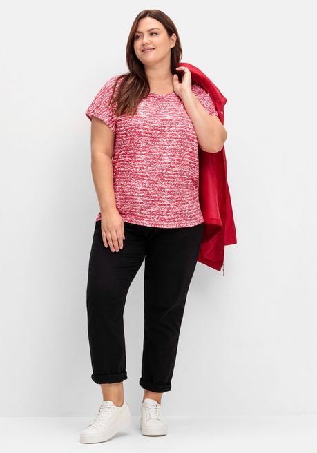 Sheego X Collection L. Shirt Mit Modischen Ringeln - Rot Gestreift Sheego