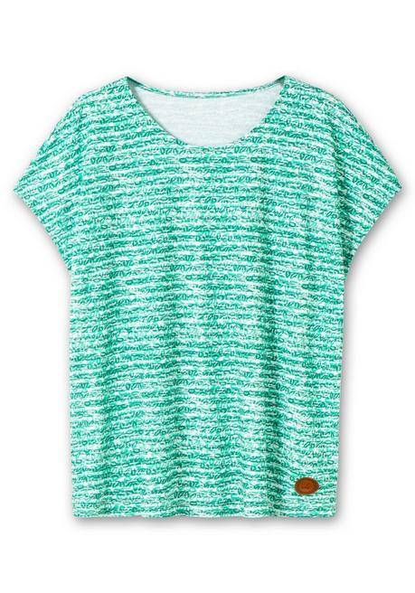 Sheego X Collection L. Shirt Mit Modischen Ringeln - Tiefgrün Gestreift Sheego