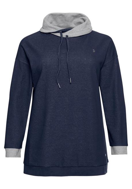 Sheego Shirt Mit Weitem Kragen Und Doubleface-Verarbeitung - Marine Sheego