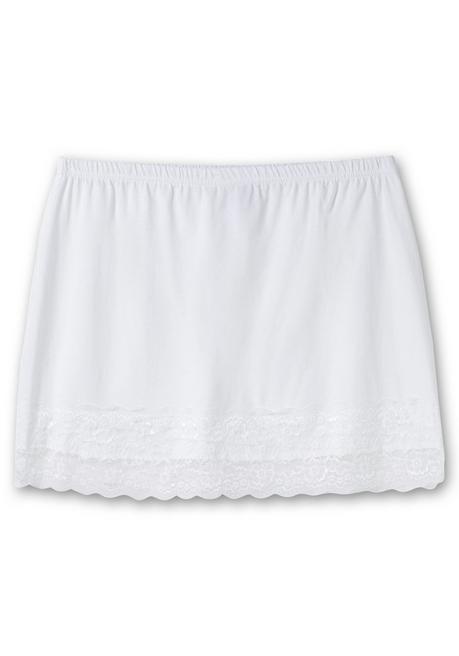 Sheego Shirt-Verlängerung Mit Spitzenbund - Weiß Sheego