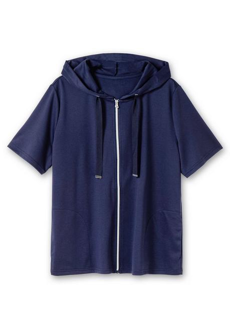Sheego Shirtjacke Mit Kapuze Und Reißverschluss - Nachtblau Sheego