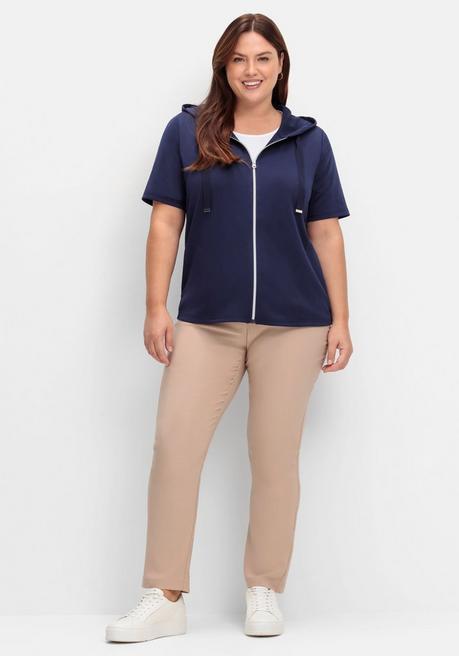 Sheego Shirtjacke Mit Kapuze Und Reißverschluss - Nachtblau Sheego