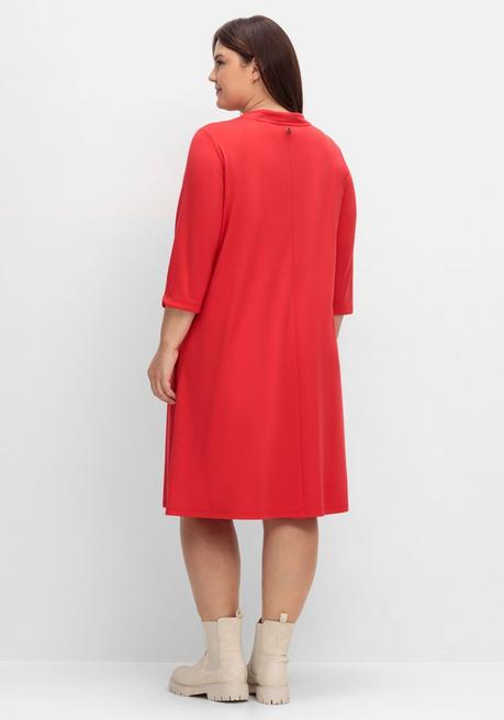 Sheego Shirtkleid In A-Linie, Mit Taschen - Mohnrot Sheego