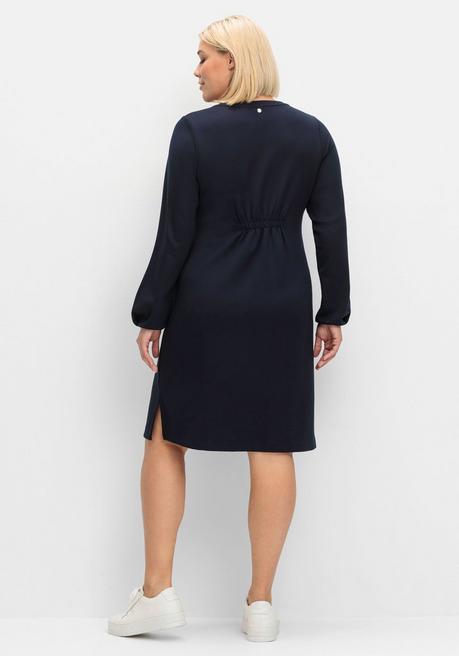 Sheego Shirtkleid In Schwerer Qualität, Mit Raffung Hinten - Tiefblau Sheego