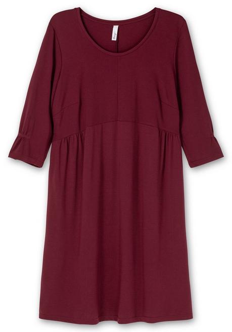 Sheego Shirtkleid Mit Gerafften 3/4-Ärmeln - Weinrot Sheego