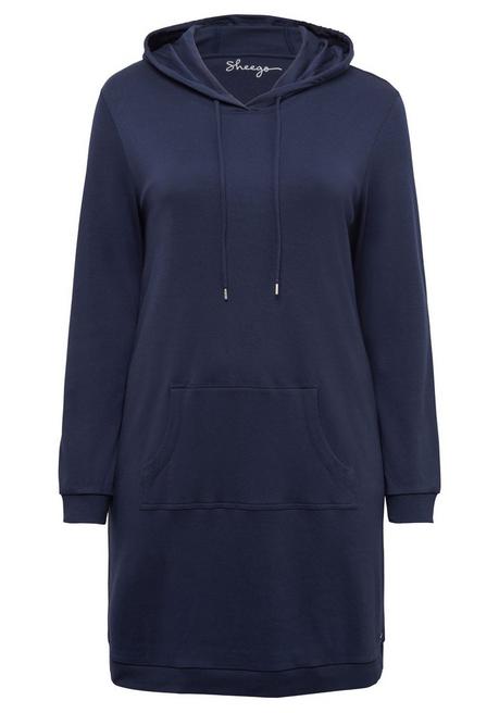 Sheego Shirtkleid Mit Kapuze Und Kängurutasche - Marine Sheego