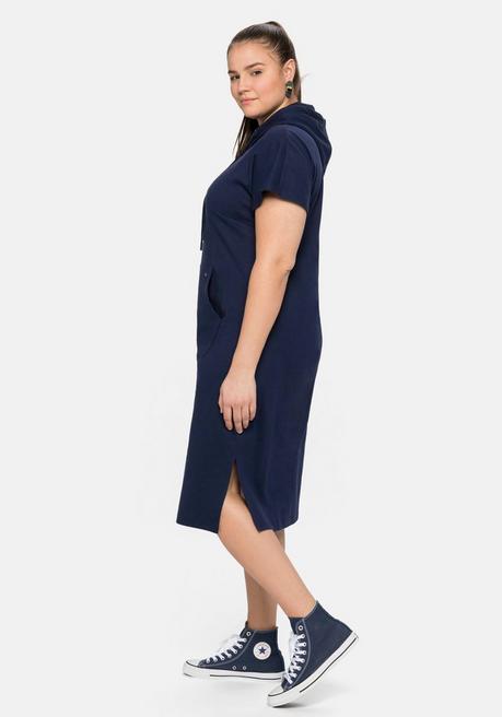 Sheego Shirtkleid Mit Kapuze Und Kängurutasche - Marine Sheego