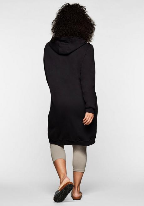 Sheego Shirtkleid Mit Kapuze Und Kängurutasche - Schwarz Sheego