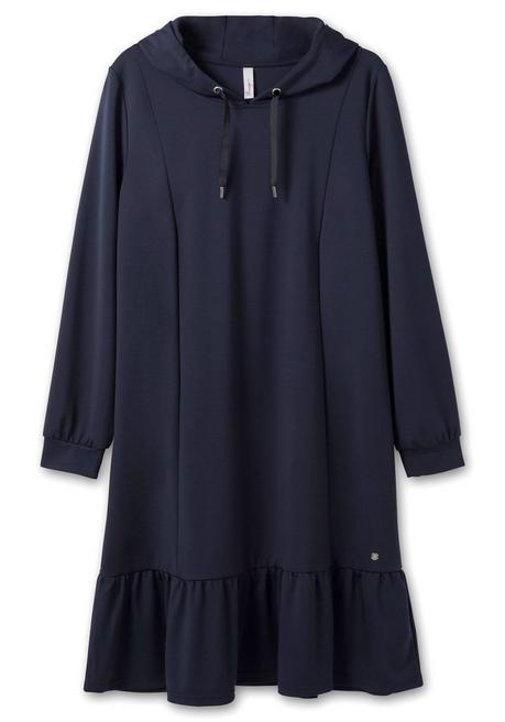 Sheego Shirtkleid Mit Kapuze Und Volant Am Saum - Nachtblau Sheego
