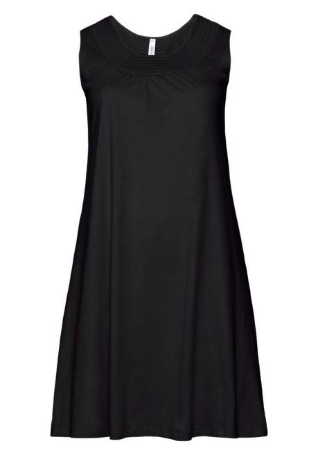 Sheego Shirtkleid Mit Smok-Einsatz, In A-Linie - Schwarz Sheego