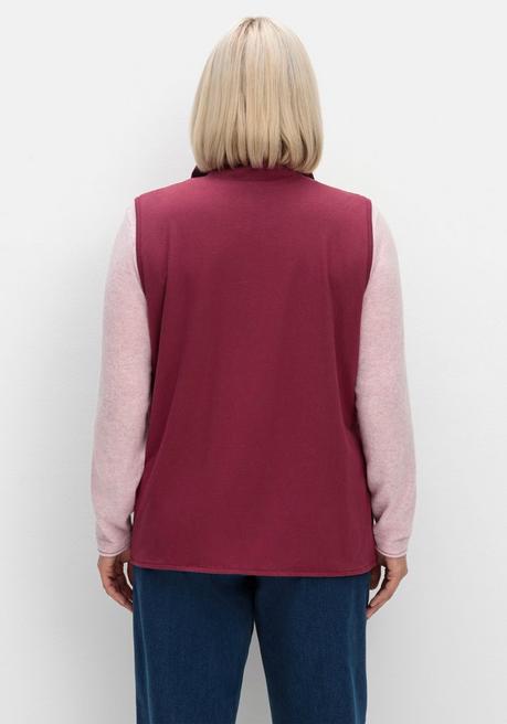 Sheego Shirtweste Zum Wenden, Mit Umlegekragen - Bordeaux Sheego