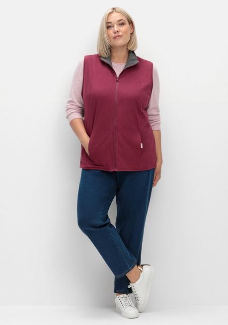 Sheego Shirtweste Zum Wenden, Mit Umlegekragen - Bordeaux Sheego