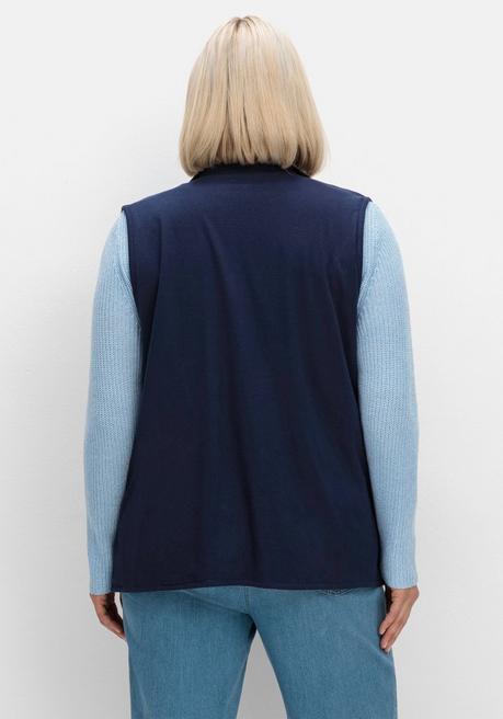 Sheego Shirtweste Zum Wenden, Mit Umlegekragen - Marine Sheego