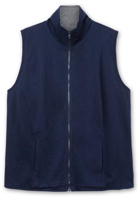 Sheego Shirtweste Zum Wenden, Mit Umlegekragen - Marine Sheego