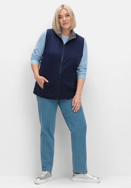 Sheego Shirtweste Zum Wenden, Mit Umlegekragen - Marine Sheego