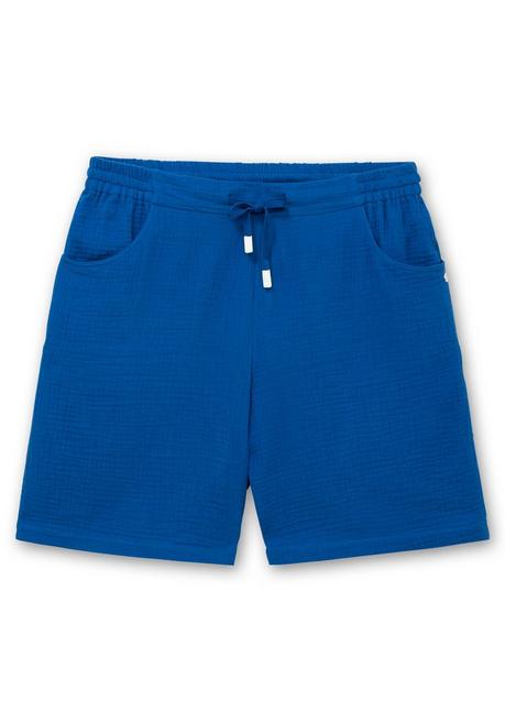 Sheego Shorts Mit Schlupfbund, Aus Musselin - Kobalt Sheego