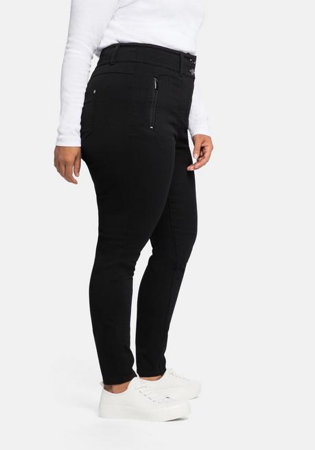 Sheego Skinny Hose Mit High-Waist-Bund, Superelastisch - Schwarz Sheego