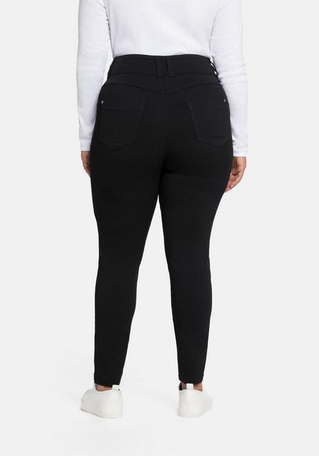 Sheego Skinny Hose Mit High-Waist-Bund, Superelastisch - Schwarz Sheego