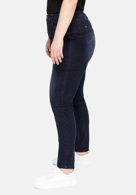 Sheego Skinny Jeans Mit Gummibund Und Push-up-Effekt - Blue Black Denim Sheego