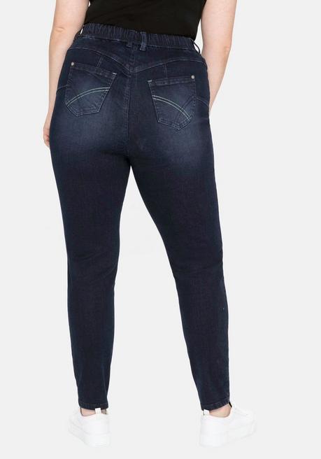 Sheego Skinny Jeans Mit Gummibund Und Push-up-Effekt - Blue Black Denim Sheego