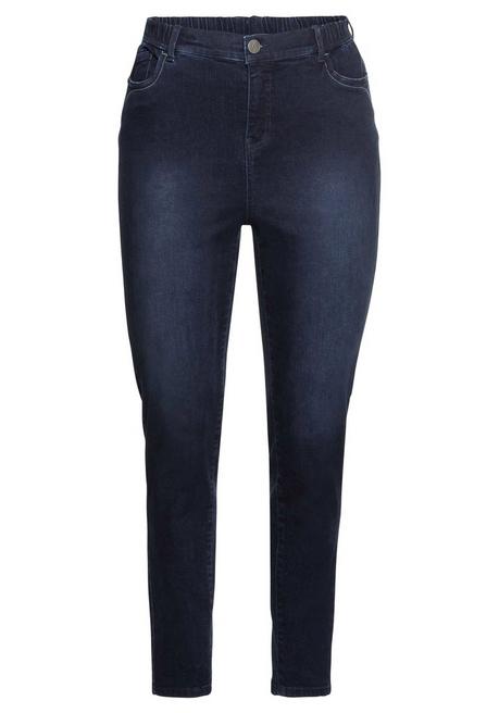 Sheego Skinny Jeans Mit Gummibund Und Push-up-Effekt - Blue Black Denim Sheego