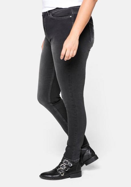 Sheego Skinny Power-Stretch-Jeans In 5-Pocket-Form - Black Denim Sheego