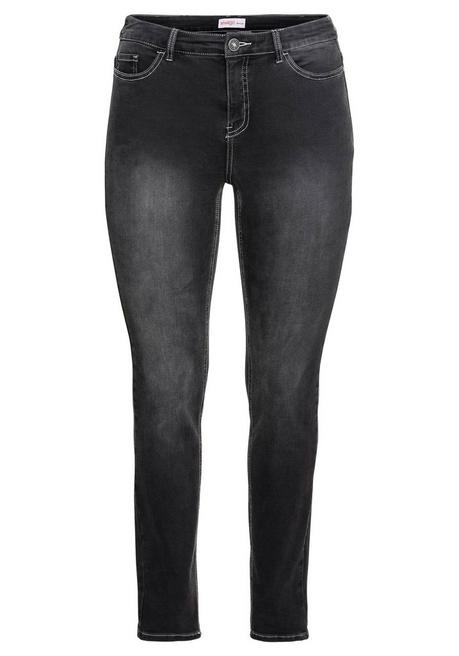 Sheego Skinny Power-Stretch-Jeans In 5-Pocket-Form - Black Denim Sheego