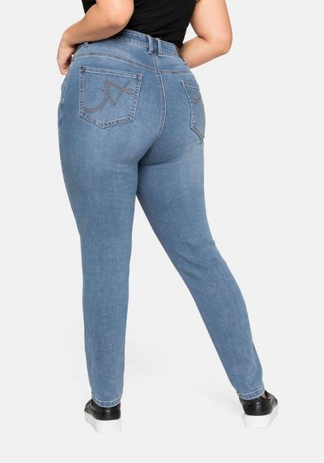 Sheego Skinny Power-Stretch-Jeans In 5-Pocket-Form - Blue Denim Sheego
