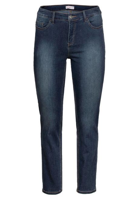 Sheego Skinny Power-Stretch-Jeans In 5-Pocket-Form - Dark Blue Denim Sheego