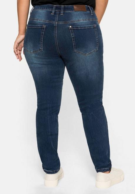 Sheego Skinny Stretch-Jeans Mit Bodyforming-Effekt - Dark Blue Denim Sheego