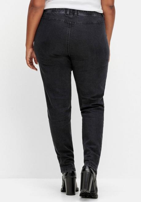 Sheego Skinny Thermojeans Mit Schlupfbund, Innen Angeraut - Black Denim Sheego