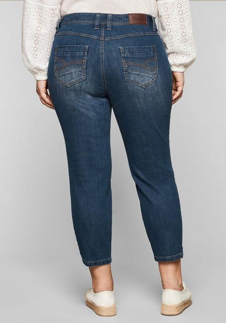 Sheego Slim Fit Jeans In 7/8-Länge Mit Destroyed-Effekten - Blue Denim Sheego