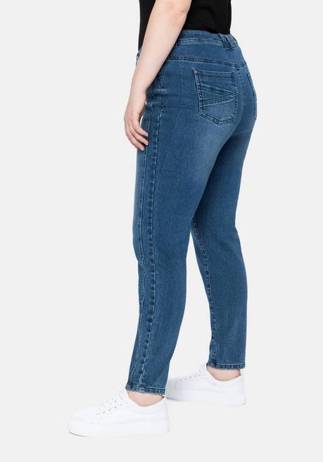 Sheego Slim Jeans Mit Vorverlegter Teilungsnaht - Blue Denim Sheego