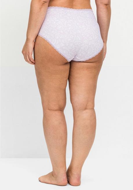 Sheego Slip In Komfortabler Leibhöhe, Aus Microfaser - Lavendel Bedruckt Sheego