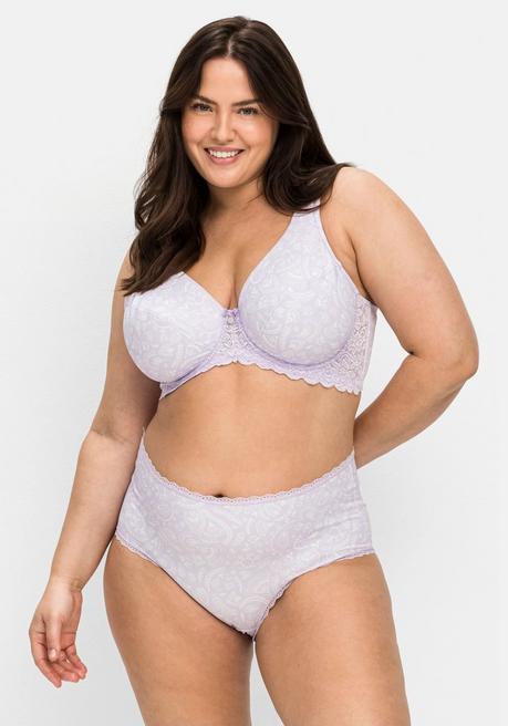 Sheego Slip In Komfortabler Leibhöhe, Aus Microfaser - Lavendel Bedruckt Sheego