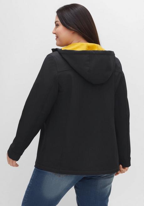 Sheego Softshell-Jacke Mit Fleece-Innenseite - Schwarz Sheego