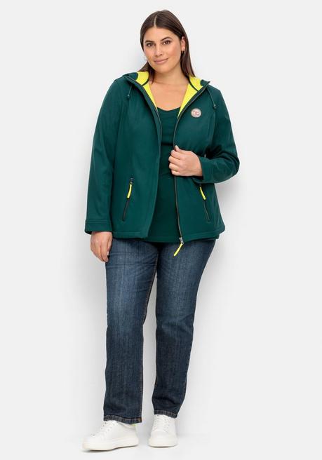 Sheego Softshell-Jacke Mit Fleece-Innenseite - Tiefgrün Sheego