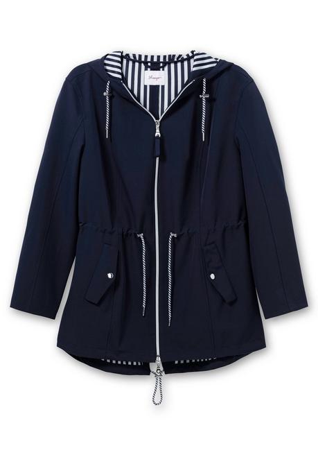 Sheego Softshell-Parka Mit Gestreifter Innenseite - Nachtblau Sheego