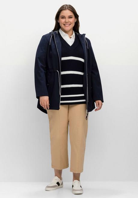 Sheego Softshell-Parka Mit Gestreifter Innenseite - Nachtblau Sheego