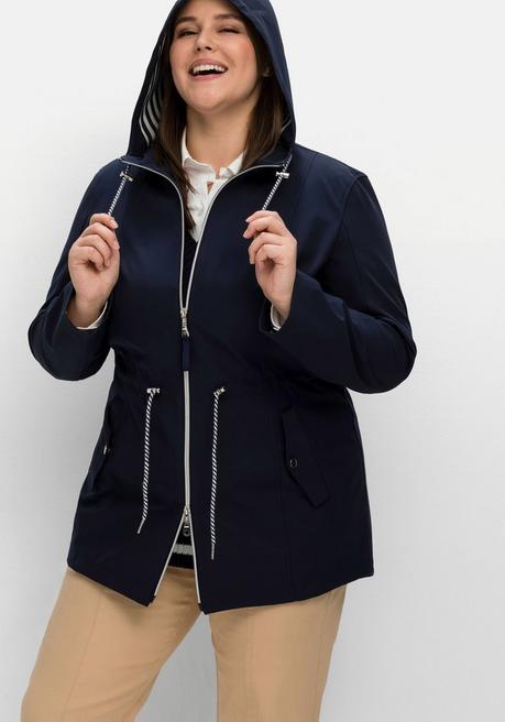 Sheego Softshell-Parka Mit Gestreifter Innenseite - Nachtblau Sheego