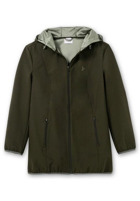 Sheego Softshelljacke Mit Kapuze Und Kontrastdetails - Dunkeloliv Sheego