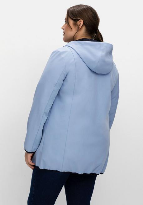 Sheego Softshelljacke Mit Kapuze Und Kontrastdetails - Mittelblau Sheego
