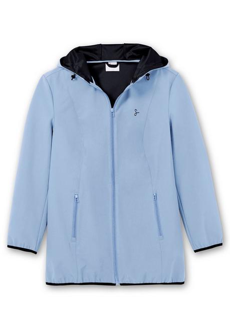 Sheego Softshelljacke Mit Kapuze Und Kontrastdetails - Mittelblau Sheego